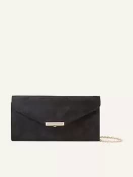 Accessorize Suedette Envelope Clutch, Black, Women