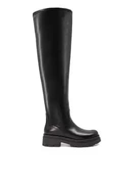 Dune London Taurus Over The Knee Stretch Monster Sole - Black, Size 3, Women