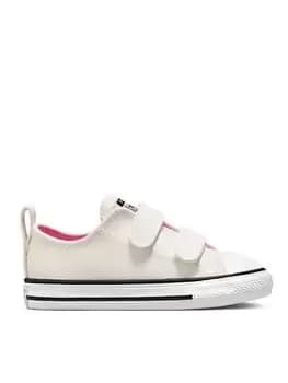 Converse Chuck Taylor All Star 2v Glitter Toddler Ox Trainers, Silver/Pink, Size 5