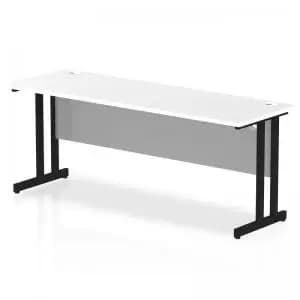 Impulse 1800 x 600mm Straight Desk White Top Black Cantilever Leg