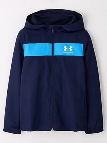 Under Armour Junior Boys Sportstyle Windbreaker Jacket - Navy/White Size S, Women