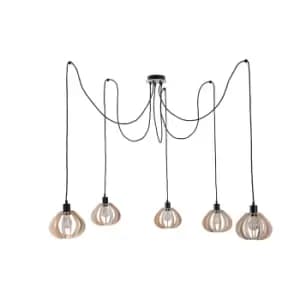 Nicoleta Cluster Pendant Ceiling Light Black, 5x E27