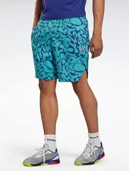 Reebok Workout Ready Allover Print Shorts, Brown Size XL Men