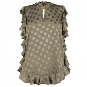 Biba Ruffle Blouse - Khaki