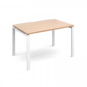 Adapt II Starter Unit Single 1200mm x 800mm - White Frame Beech top