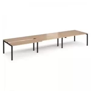 Adapt sliding top triple back to back desks 4800mm x 1200mm - black