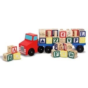 Melissa and Doug Alphabet Blocks Wooden Truck