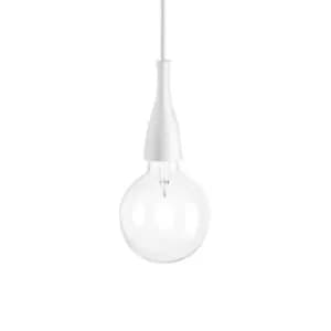 Minimal 1 Light Ceiling Pendant White, E27