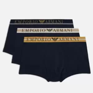 Emporio Armani 3 Pack Cotton-Blend Boxer Trunks - M
