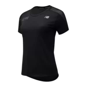 New Balance Virgin London Marathon Impact Run Short Sleeve T Shirt Ladies - Black