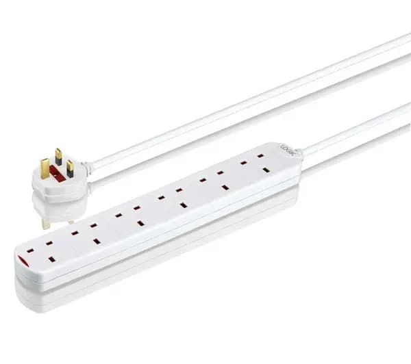 Logik L6WAY2M18 6-Socket Extension Lead 2m