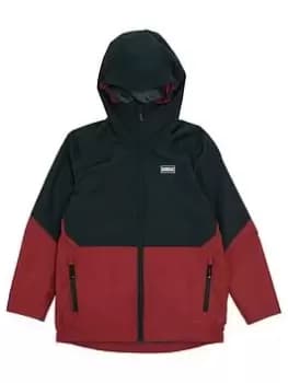 Barbour International Boys Paxton Colour Block Showerproof Jacket - Black, Size Age: 12-13 Years