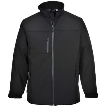 Portwest - TK50 Black Sz L Softshell Jacket Microfleece Coat Waterproof Breathable Work