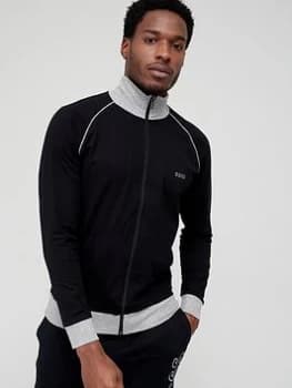 BOSS Bodywear Mix & Match Lounge Zip Funnel Neck Jacket - Black Size XL Men