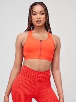 Nike Medium Support Zip Front Bra - Red, Red Size M Women