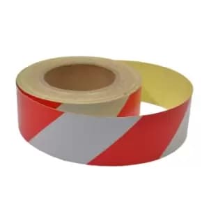 Red/White Reflective Tape 50mm x 25MTRS