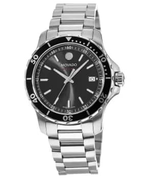 Movado 800 Black Dial Steel Mens Watch 2600135 2600135