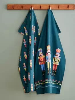 'Christmas Nutcracker' Tea Towel Pair