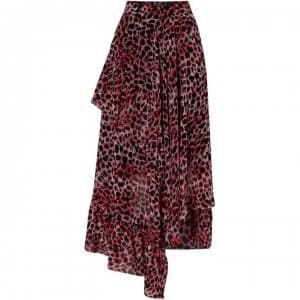 Biba Leopard Ruffle Skirt - Pink