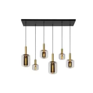 Joanet Modern Bar Pendant Light - 6xE27 - Smoke Grey