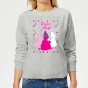 Disney Princess Silhouettes Womens Christmas Sweatshirt - Grey - 3XL