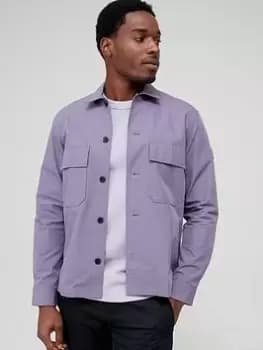 Calvin Klein Cotton Nylon Overshirt - Purple, Size 2XL, Men