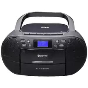 Denver TDC-280B Radio cassette player DAB+, FM AUX, CD, Tape, USB Alarm clock Black