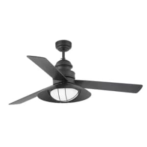Winch 2 Light Large Ceiling Fan Dark Brown with Light, E27