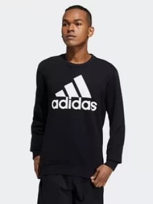 adidas Essentials Big Logo Sweatshirt, Red/White, Size 2XL, Men