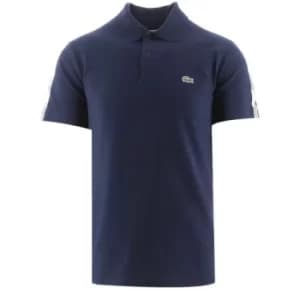 Lacoste Navy Branded Bands Stretch Cotton Polo Shirt