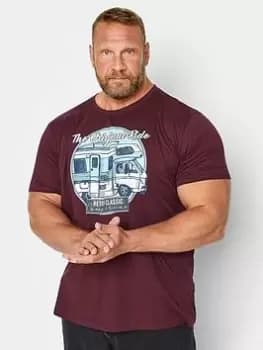 BadRhino Badrhino Original Ride Burgundy T-Shirt, Red, Size 2XL, Men