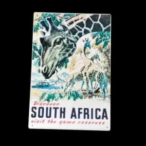 Retro Travel Advertising, Visit South Africa Vintage Metal Sign