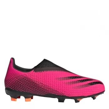 adidas X Ghosted .3 Laceless Childrens FG Football Boots - ShockPink/Orang