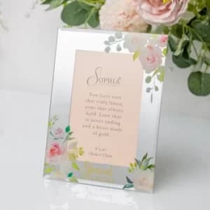 Peaches & Cream Glass Mirror Photo Frame 4" x 6" Grandma