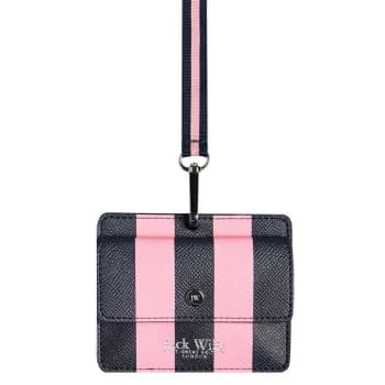 Jack Wills Ayreshire PU Lanyard - Pink/Navy