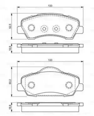 Bosch 0986494713 BP1708 Brake Pad Set Disc Brake Front Axle