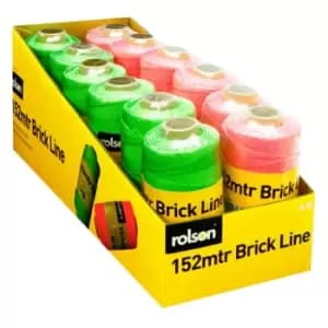 Rolson 152m Brick Line Green & Pink