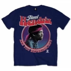Jimi Hendrix Are You Experienced Mens Navy T Shirt: XXL