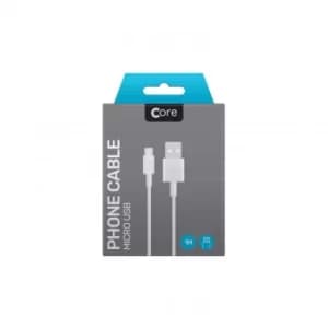 Core Micro USB Cable 1m White