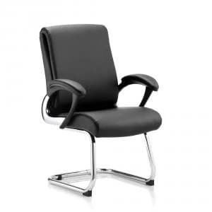 Trexus Romeo Cantilever Chair With Arms Leather Black Ref BR000125