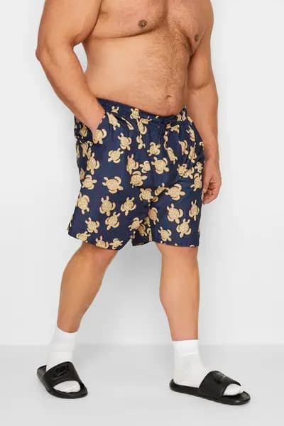 BadRhino Turtle Swim Shorts - Navy/Gold, Navy, Size 5-6Xl, Men Navy VHX7P Male 5-6XL