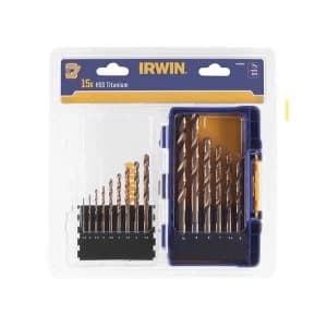IRWIN HSS Titanium Metal Drill Bit Set, 15 Piece