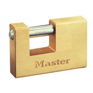 Master Lock Rectangular 85mm Solid Brass Body Shutter Padlock