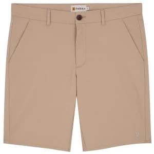 Farah Mens Bassett Chino Shorts Burnt Sand 32