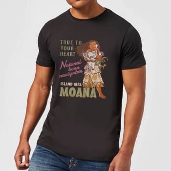 Disney Moana Natural Born Navigator Mens T-Shirt - Black - 3XL - Black