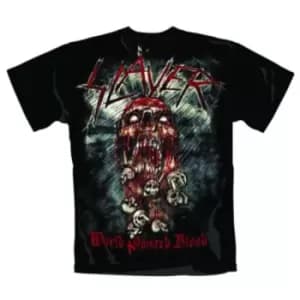 Slayer - World Painted Blood Skull Unisex Large T-Shirt - Black