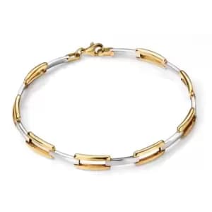 9Ct Yellow Open Rectangle Link Bracelet