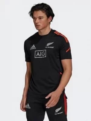 adidas All Blacks Rugby Performance T-Shirt Primeblue, Black, Size L, Men
