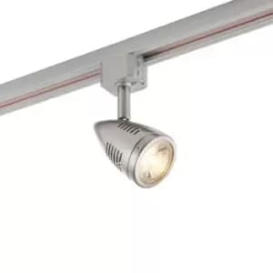 Adjustable Ceiling Track Spotlight Satin Chrome Single GU10 Lamp Bulb Downlight