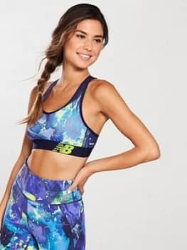 New Balance Printed Pace Bra Multi Multi Size L Women